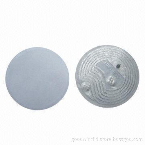 Disc tag, made of paper, PVC and PET